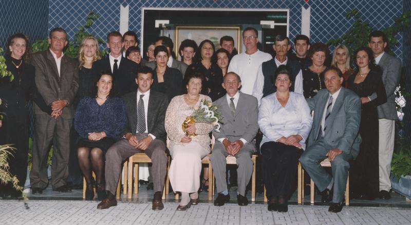 Zeferino e Rita Irma com filhos e genros e noras